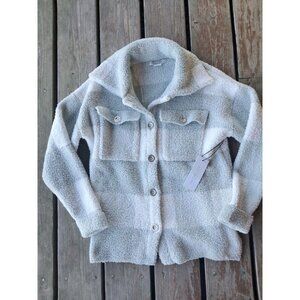 Rachel Zoe Plaid Knit Shacket Sz Xs Jacket Cardigan Green Cozy Casual Womens